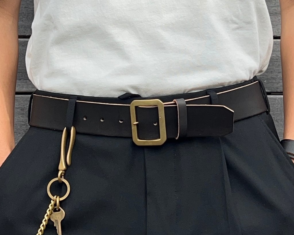【ヌメサドル・クロムエクセル/Octagon Buckle Belt 45mm幅】