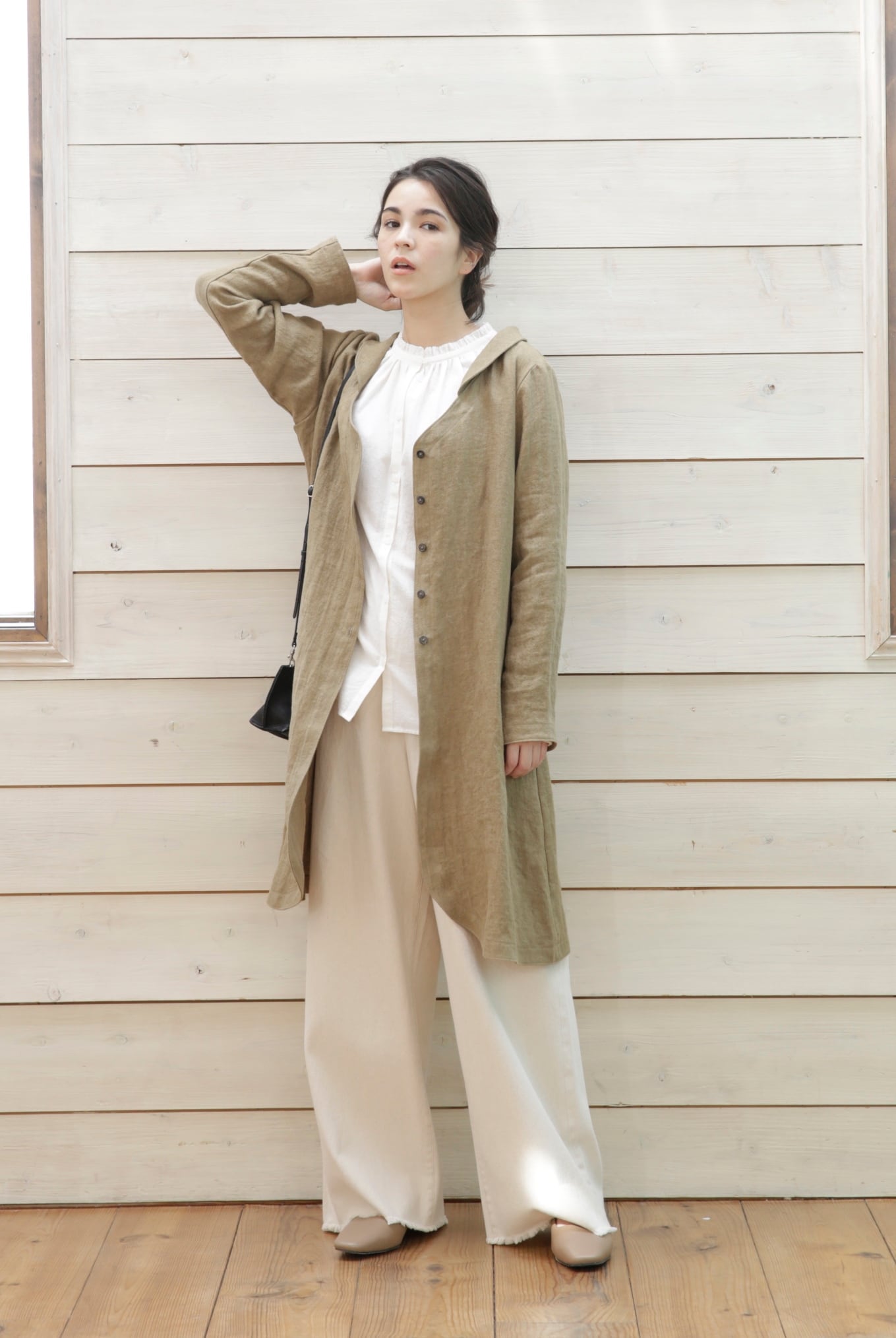 sa-rah ローブジャケット　帽子千秋　ウール　ハーフコート すてきにハンドメイドセレクション掲載服登場。ふわふわあたたかローブ