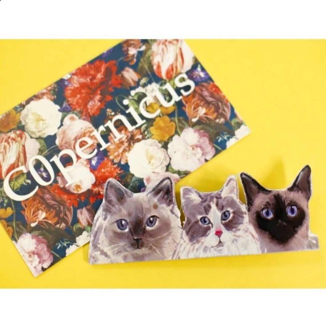 ネコ/にゃんこ猫モチーフのヘアクリップ/前髪用ヘアクリップ/子供用ヘアクリップ送料220円〜C0pernicus