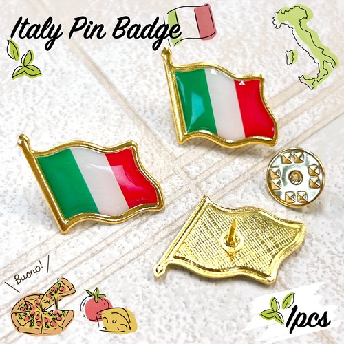 【 イタリア 国旗 ピンバッジ  】 1個 ゴールド ヨーロッパ ローマ ミラノ 旗 フラッグ 平和 世界 友好 シンボル スポーツ スポーツ観戦 応援 国際交流 海外留学  ピンブローチ 胸飾り 装飾ピン アンティーク アクセサリー ジュエリー ファッション 小物 ワンポイント レディース メンズ コサージュ プレゼント おしゃれ アクセント かわいい