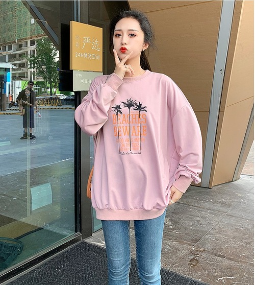 【大きいサイズXL-4XL】【秋冬新作】ファッショントップス♪グレー/ピンク2色展開◆#scoosv-253587