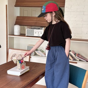 夏韓国風リヨセルリブTシャツ