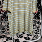 90s TOMMY HILFIGER ボーダーポロシャツ オリーブグリーン L