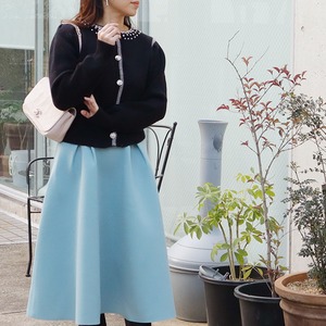 ★即日配送★yumeribonビジュー ニット カーディガン(ブラック)【公式】