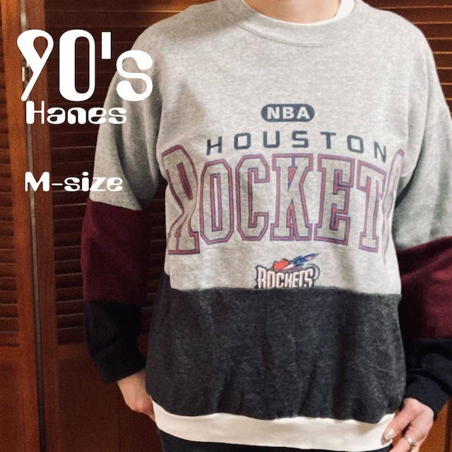 5873  Hanes 90's NBA Houston ROCKETS ヴィンテージスウェット