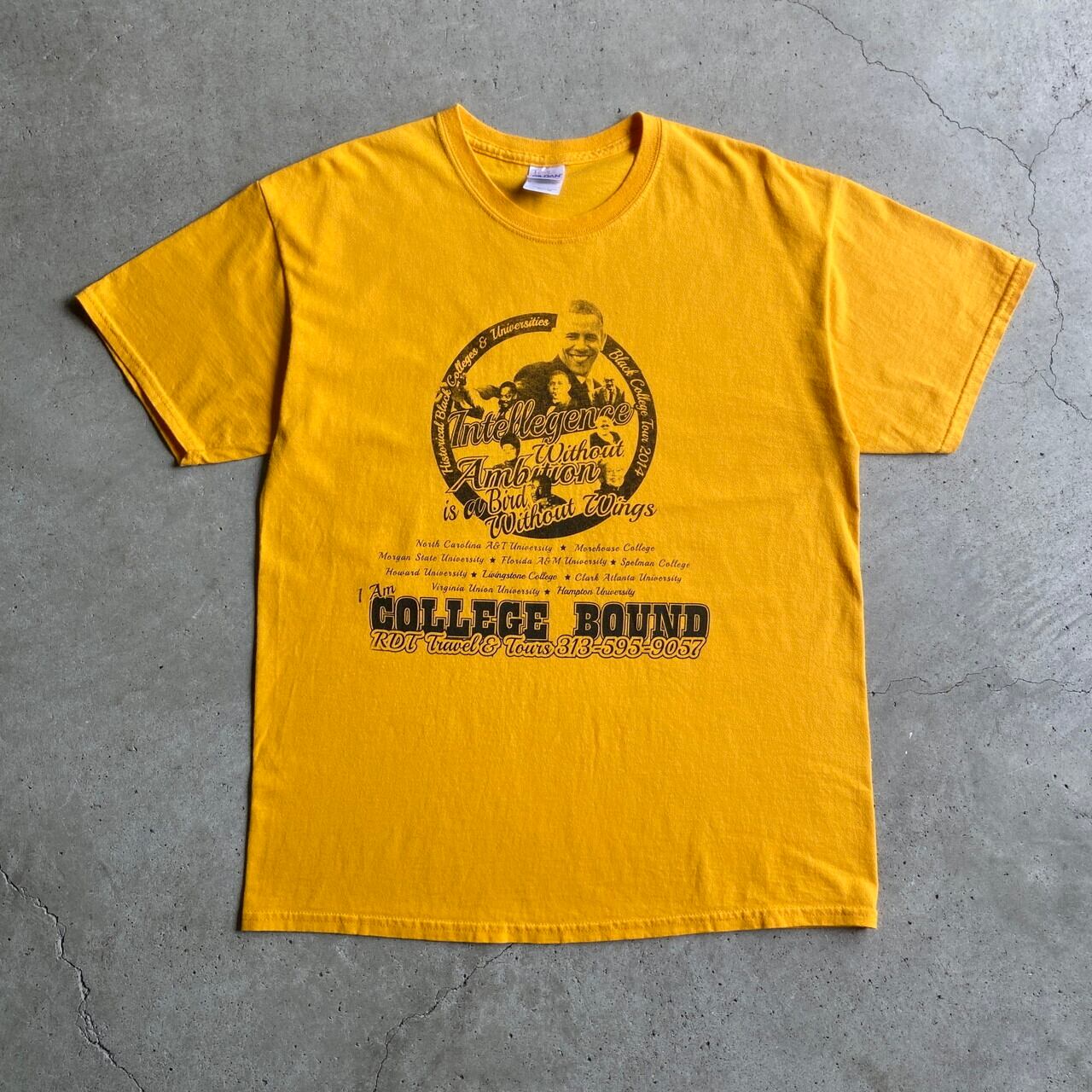 BLACK COLLEGE TOUR 黒人 偉人 フォトプリント Tシャツ メンズL 古着 