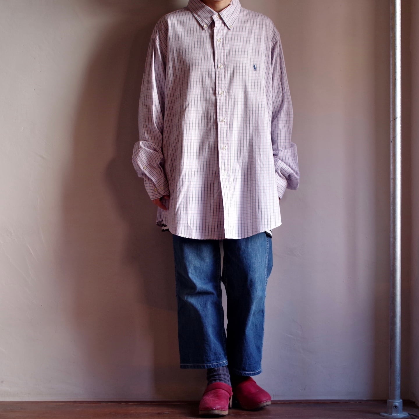 Ralph Lauren Shirt / ビックシルエット ラルフローレン タッターソール シャツ