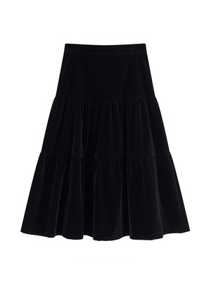 タートルネックツイストニットセーターとスカートのセットアップ A00880