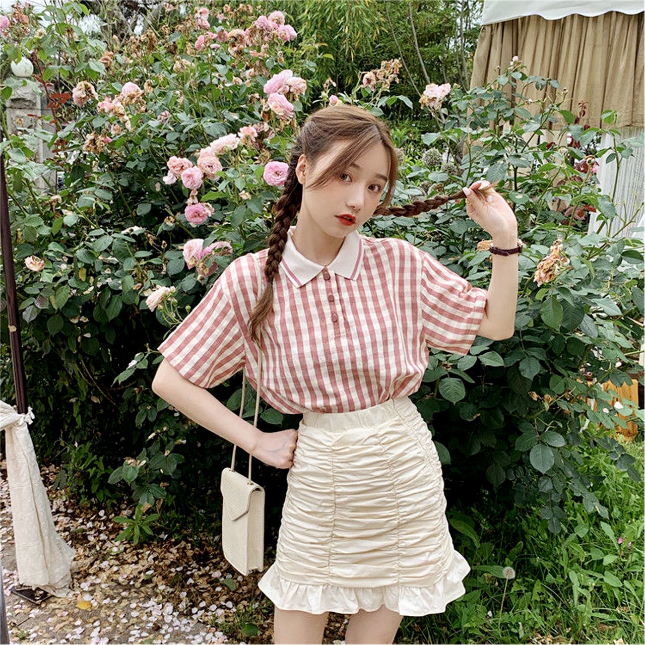 REGIT】CREASE MINI SKIRT 韓国服 ボトム スカート ミニ フェミニン