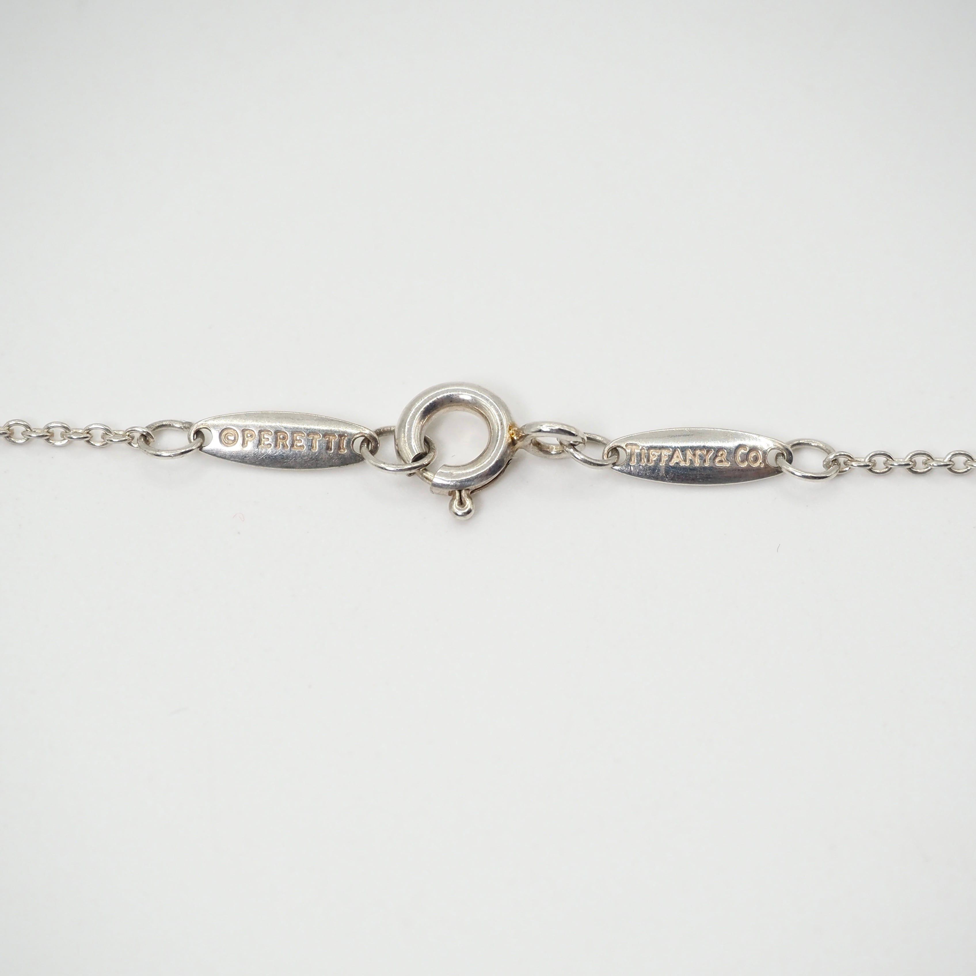 Tiffany&Co. オープンハート1p ピンクサファイア ネックレス シルバー