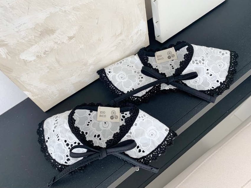 camelia cape S ~ L / 犬用 ケープ アクセサリー コットン 首輪 バンダナ ドッグウェア レース スカーフ ban15