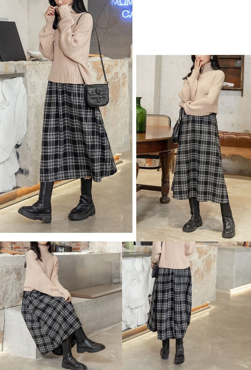 メール便】チェック柄フレアスカート／pants463 | DAY CLOSET