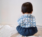 ふんわりガーゼのベビー袴［まる柄×ネイビー］