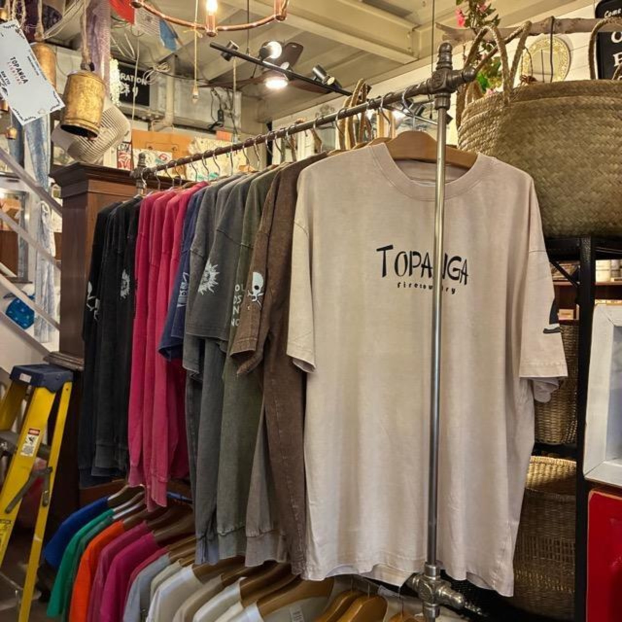 TOPANGA Lady's TOPANGA FIRECOUNTRY Pigment dyed T-shirt Life of seaside Gray　ピグメントダイ長袖Tシャツ　ライフオブシーサイド　グレー　全4サイズ　