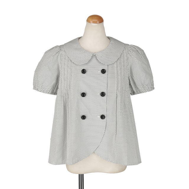 ダブルボタンブラウス　POLKADOTS