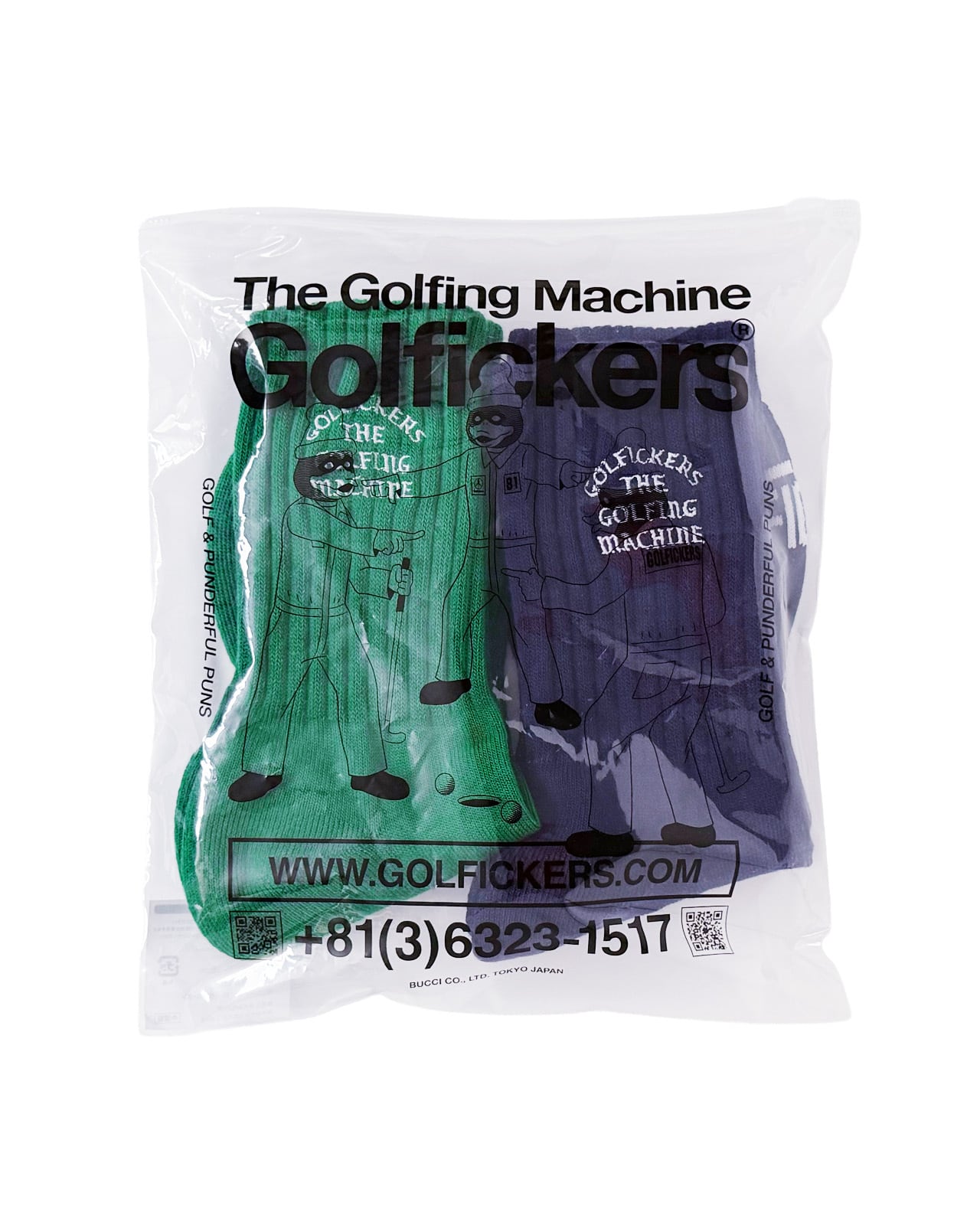 HOLE 638] Golfman Socks 2026 -Navy & Green- ☆2足セット | Golfickers
