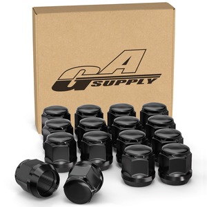【在庫処分】GAsupply ラグナット M12 x P1.25 ホイールナット テーパー座60° 長さ24mm 19HEX ニッサン・スバル・スズキに対応 スチール製 16個セット ブラック