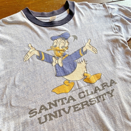 70s  Donald Duck Ringer  T-Shirt