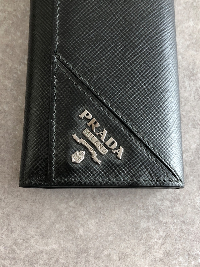 PRADA プラダ キーケース ブラック サフィアーノレザー 6連 vintage ヴィンテージ オールド rrb4c7