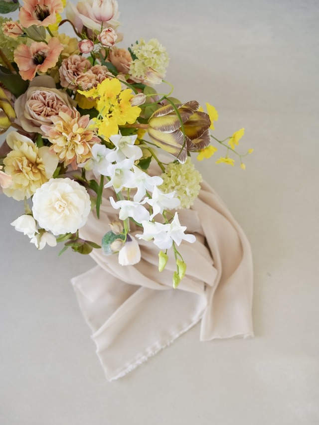 〈 完成品販売ブーケ 〉yellow nuance artificial flower bouquet