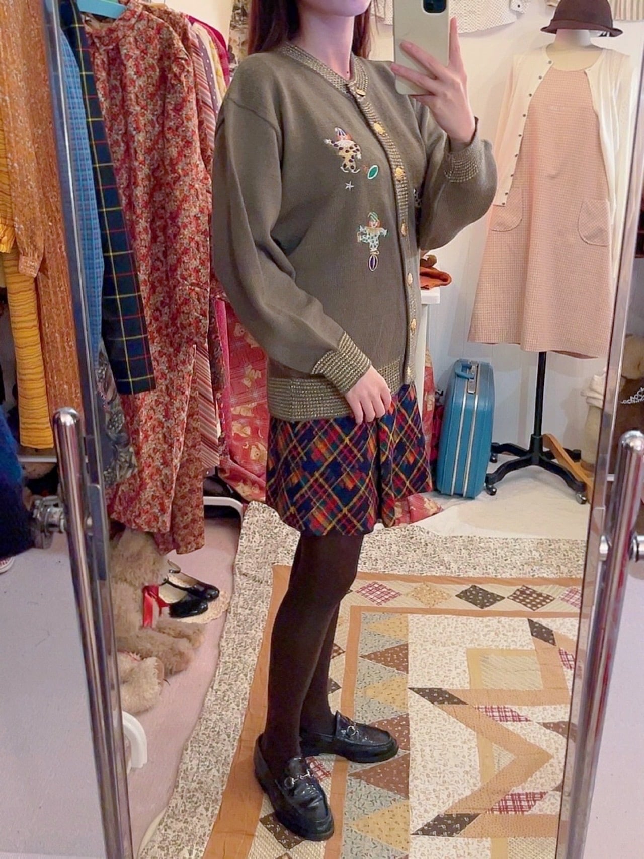 pierrot gold button knit cardigan