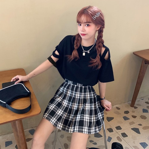 ✞ ストラップレスTシャツ きれいめ☆プリーツスカート ✞ゴスロリ SM ミリ 甘ロリ クラロリ 和ロリ エレガント 黒ロリ 姫ロリ 華ロリ BB-BB6550313