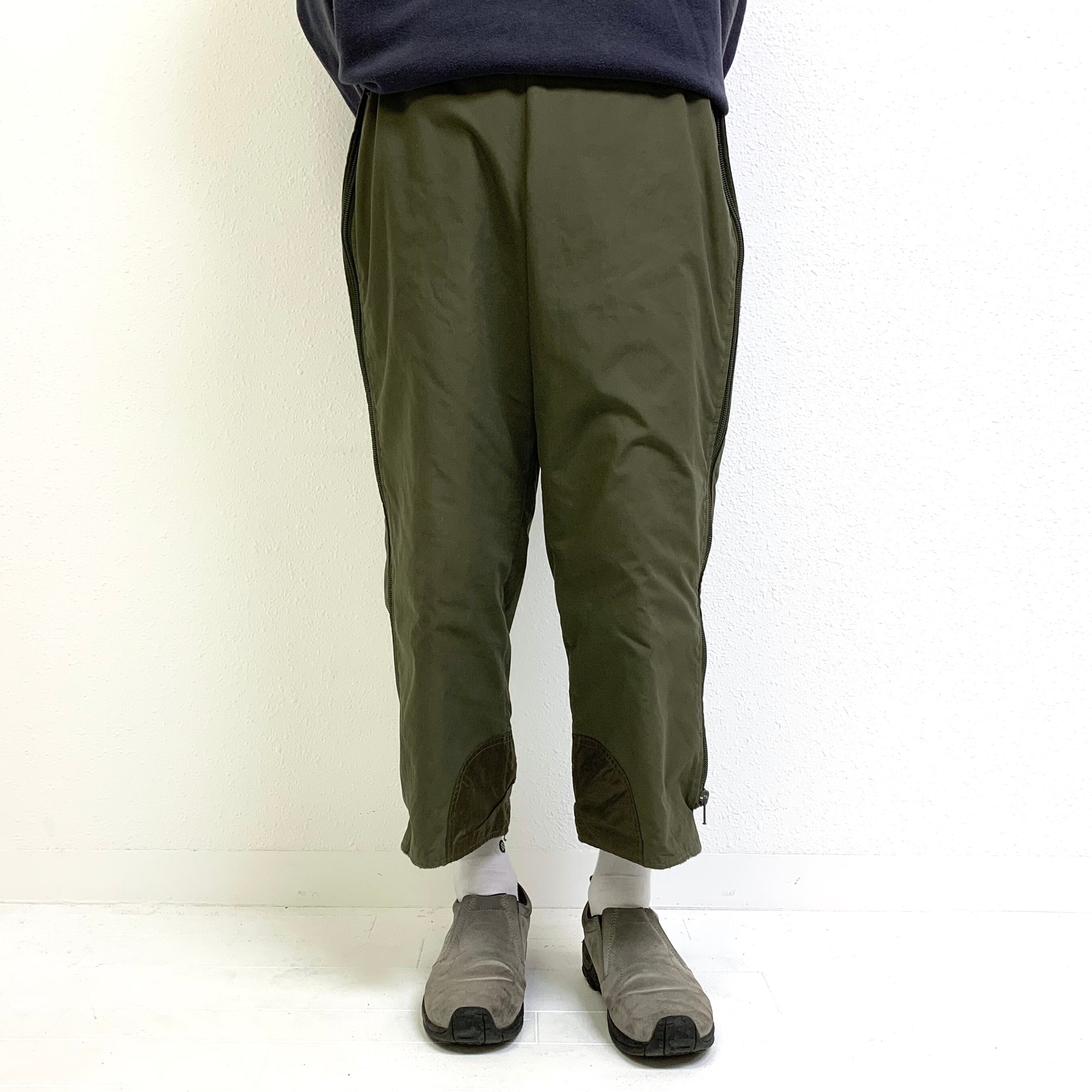 1980's German military pile lined over pants オリーブ オーバーパンツ サイドジップ パイルライニング  裏ボア ドイツ軍 80s 80年代 vintage ユーロミリタリー 古着 1476