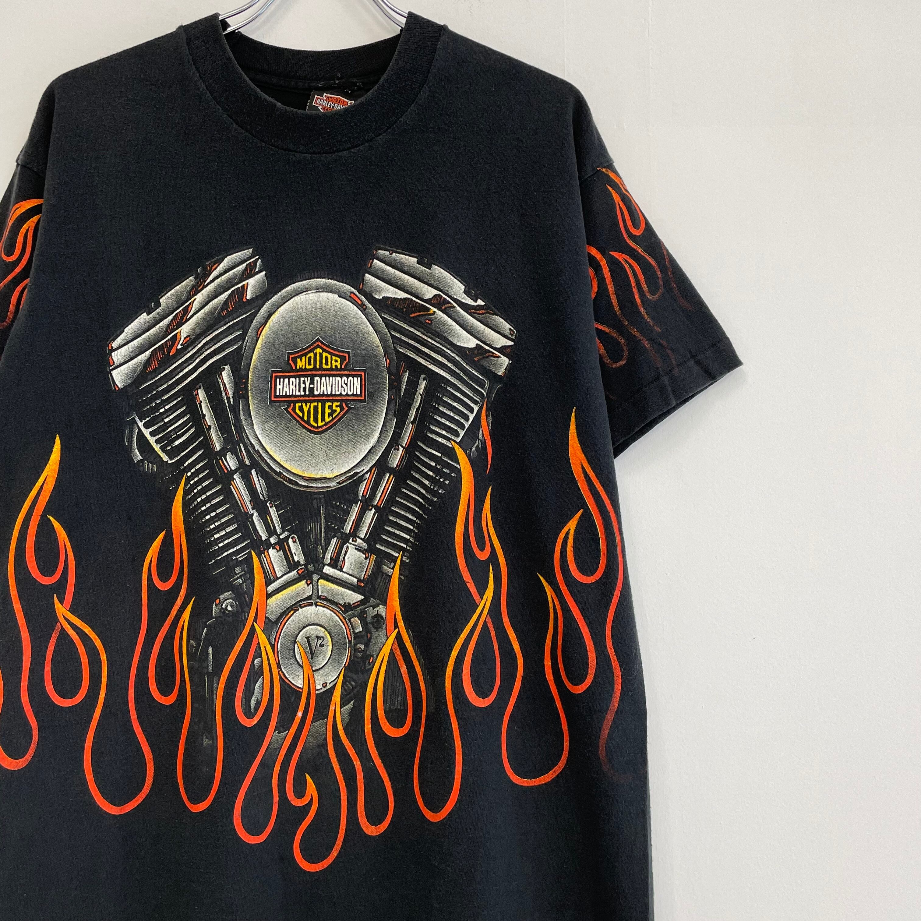 XL Harley-Davidson 戻る ライトニング サンダー ロンT Tシャツ