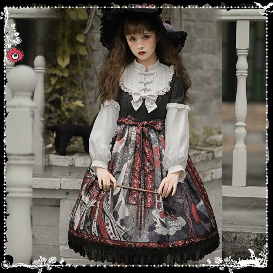 【セレ】ゴスロリ・ロリータ衣装 Ｓサイズ SEASONZ ゴスロリ ロリータ ワンピース 7分袖 リボン フリル 立ち襟