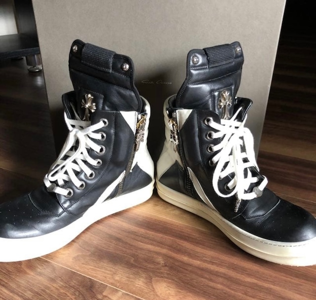 追加料金分：美品 サイズ41 （26.5cm） クロムハーツ RICK OWENS リックオウ ジオバスケット スニーカー