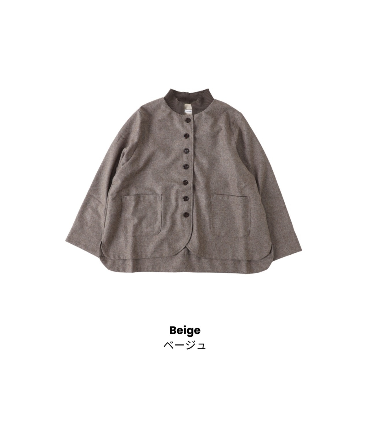 CUORE STORE/ウール混 リブ襟チェックジャケット