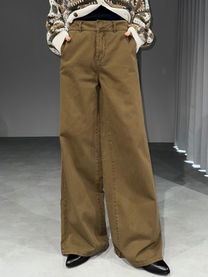 cotton wide pants / brown