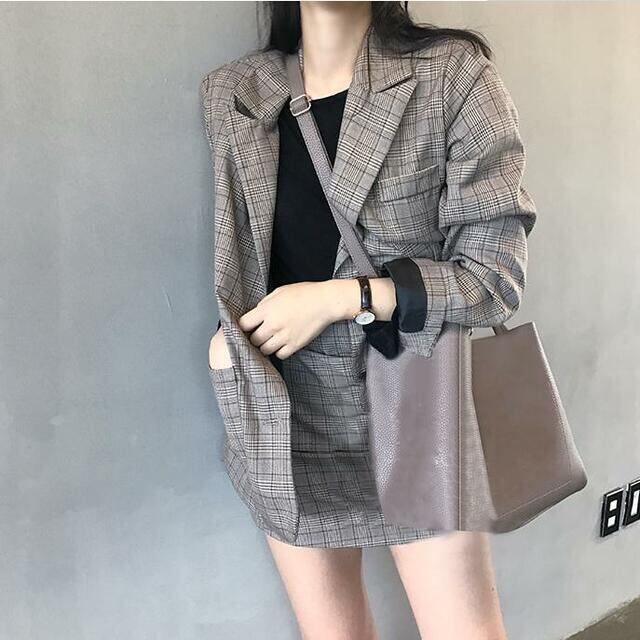 新品☆L♪紺系チェック柄サマースーツ♪タイトスカートスーツ