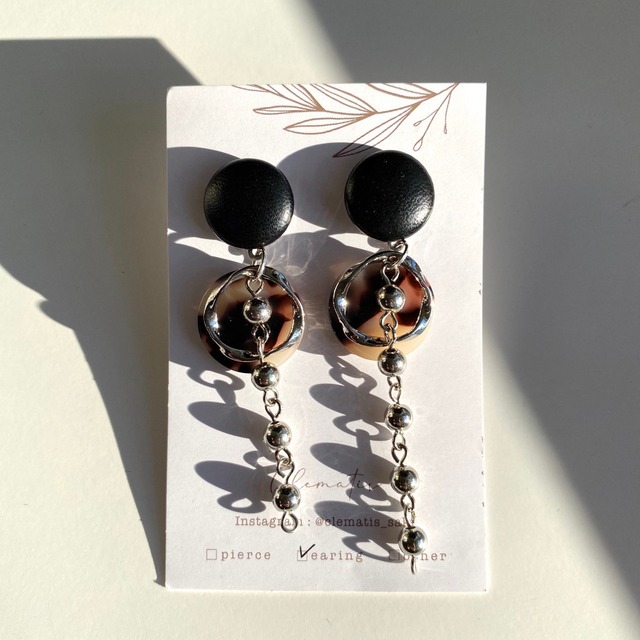 ◇L-2 レザー＆ファーイヤリング