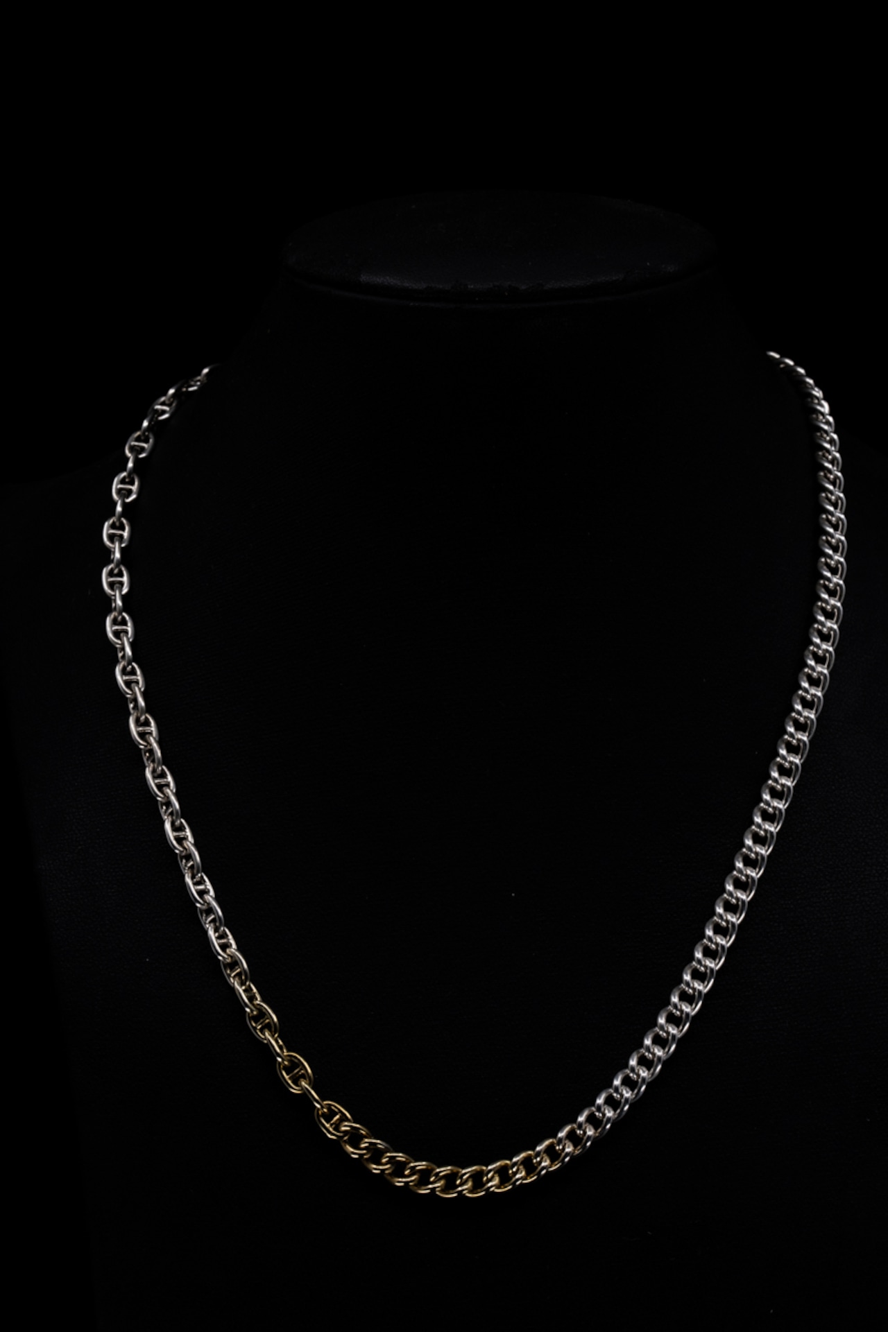 C-056 Interlock chain necklace(TYPE B)(45cm)( 24K Gradient Gold Plated)