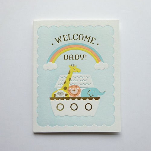 アメリカ製 elum レタープレス グリーティングカード GC987 Noah's Rainbow