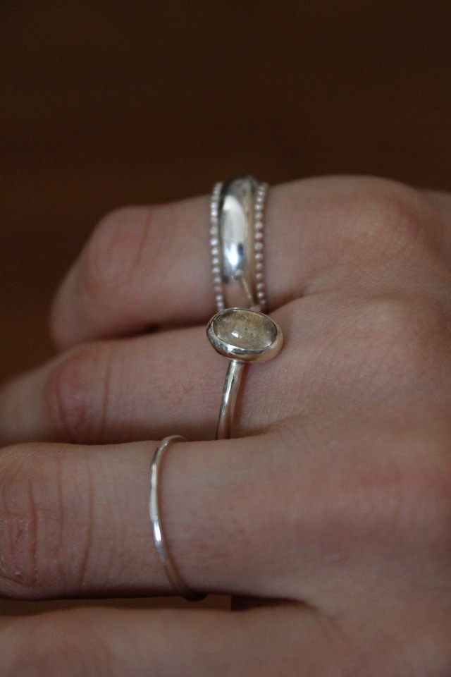stone ring / silver × Rutile quartz