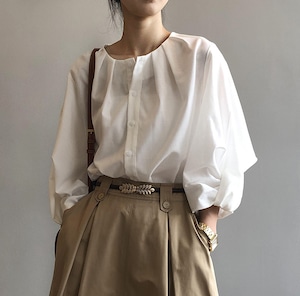 round kneck design sleeve blouse<t807>