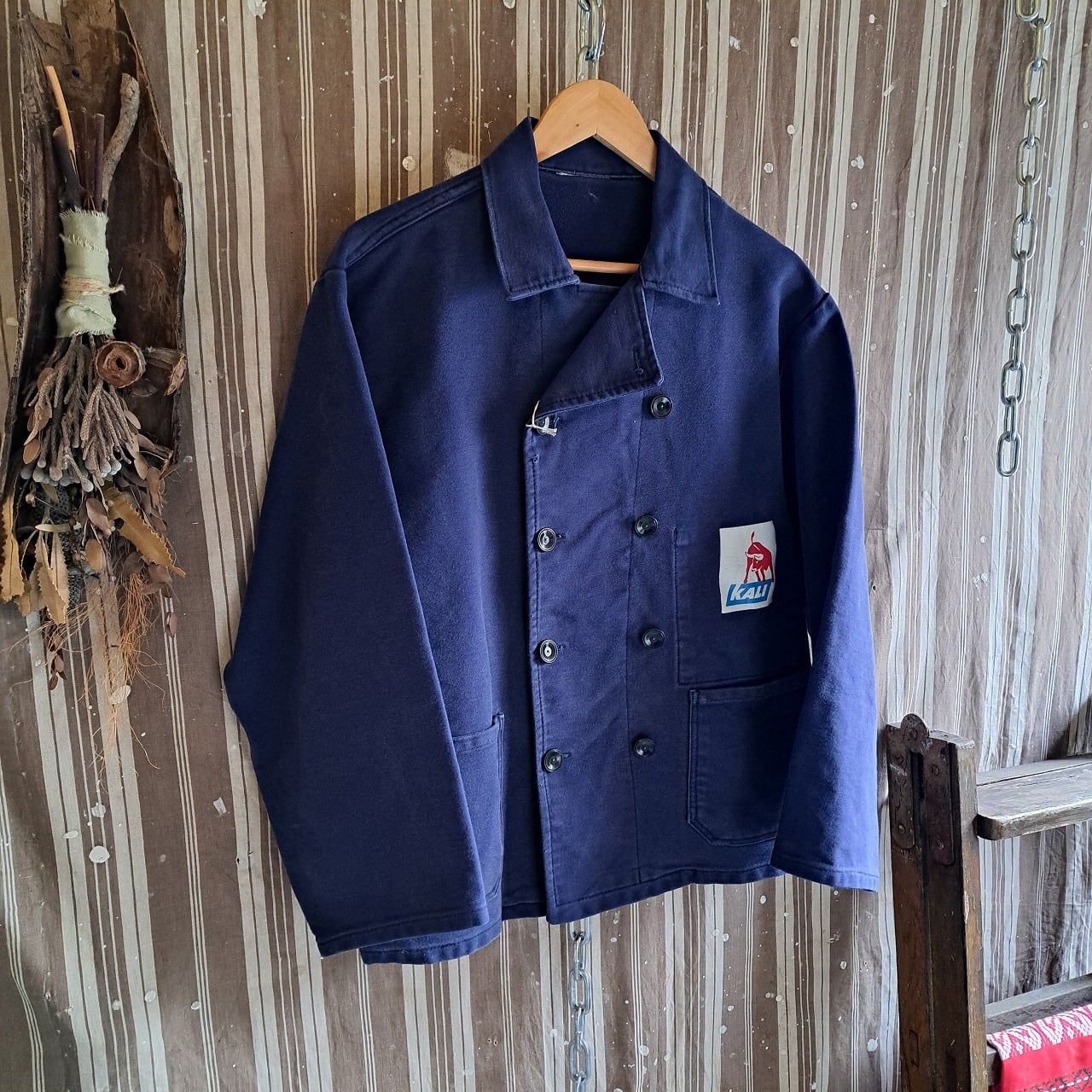 ドイツ製 エレファントスキン ダブルブレスト ワークジャケット used