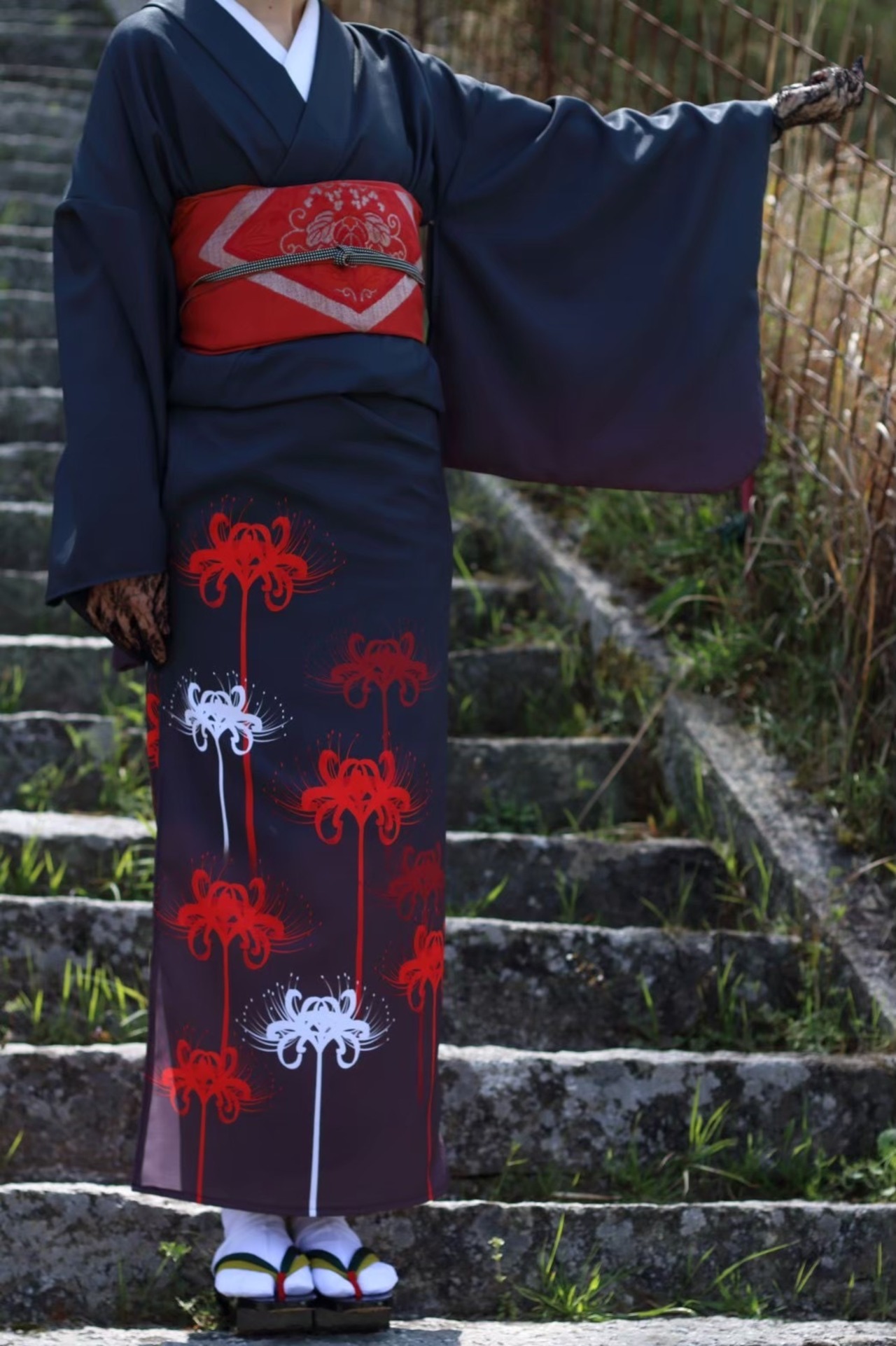[3/21〜10/31期間限定販売］]彼岸花浴衣赤(受注販売)
