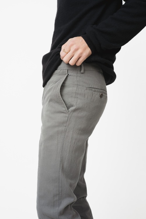 [00's] "Hermès" Virgin Wool Cotton No tuck Slacks