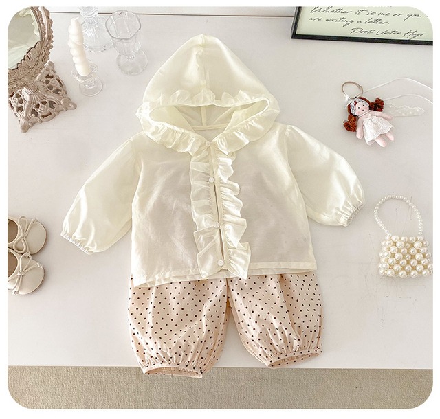 【BABY】ラブリーレースフリル長袖フードアウター - 9
