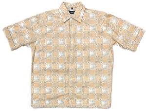90-00sEuro Cotton Whole Pattern Print Shirt/L