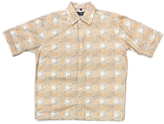 90-00sJ.Crew Cotton Mixed Wave Regular Shirt/L