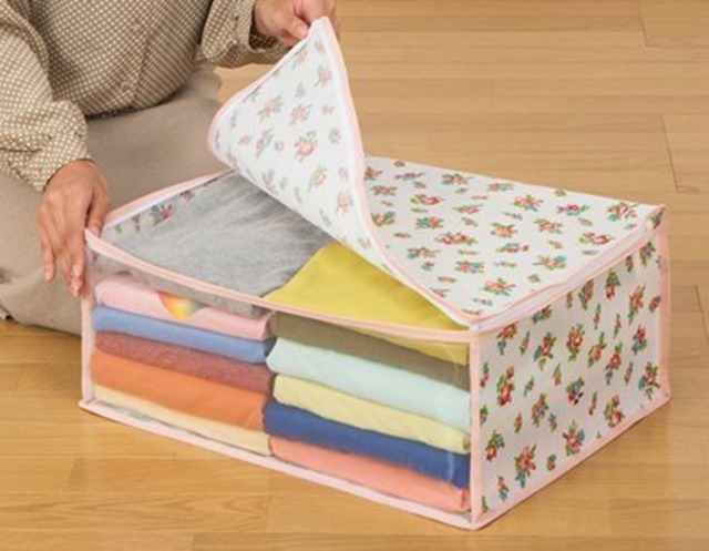 アストロ 衣装ケース 4個 プチローズ柄 不織布 183-21