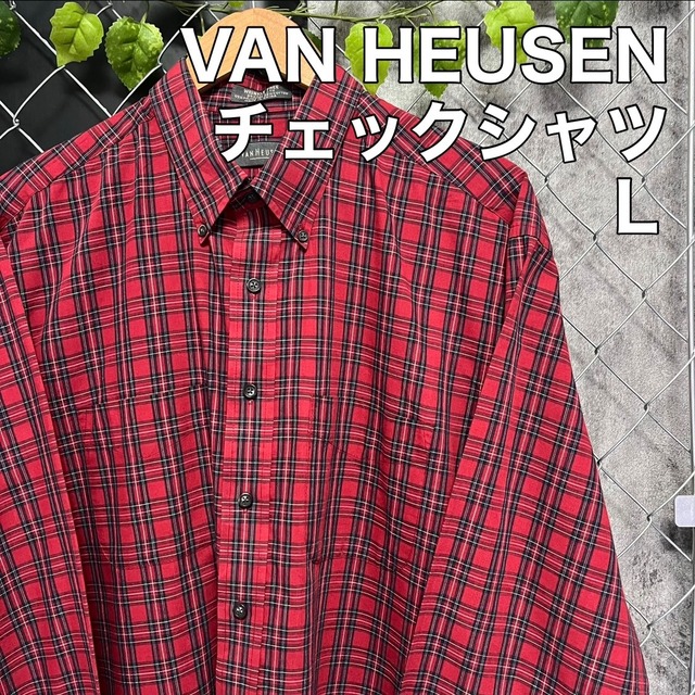 VAN HEUSEN　チェックシャツ　古着