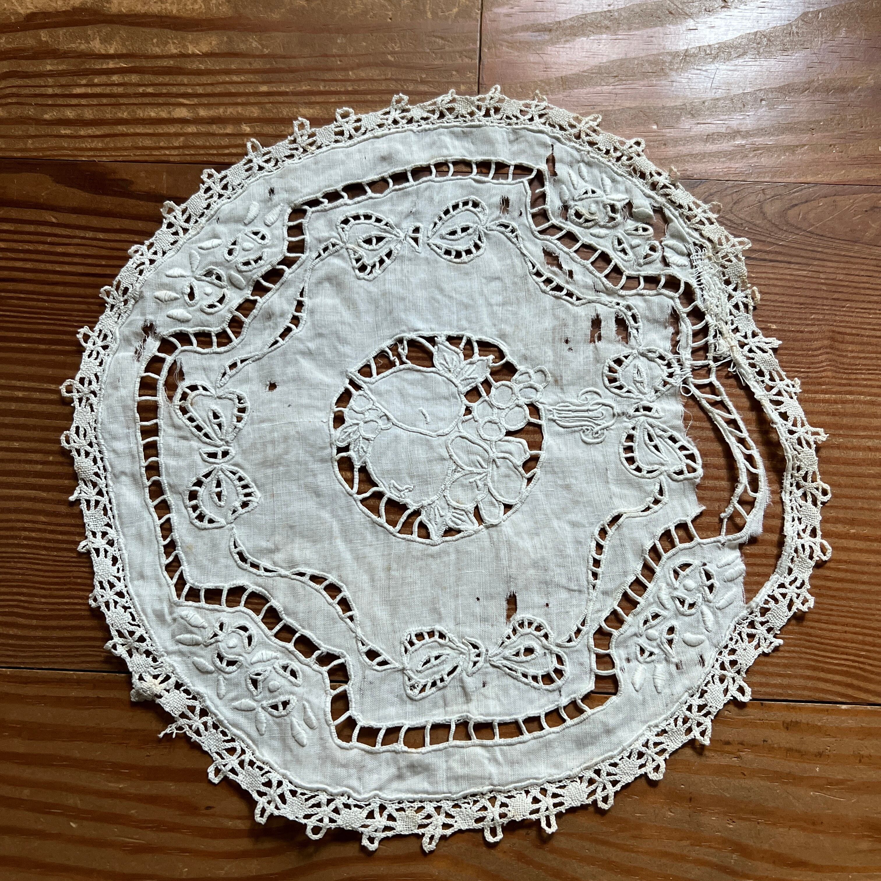 古いレース(F)ドイリー フランスアンティーク ヴィンテージ