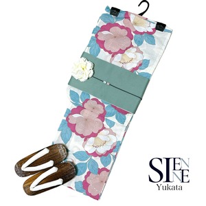 浴衣ジェンヌ 浴衣5点セット 綿 ゆかた 半幅帯 浴衣