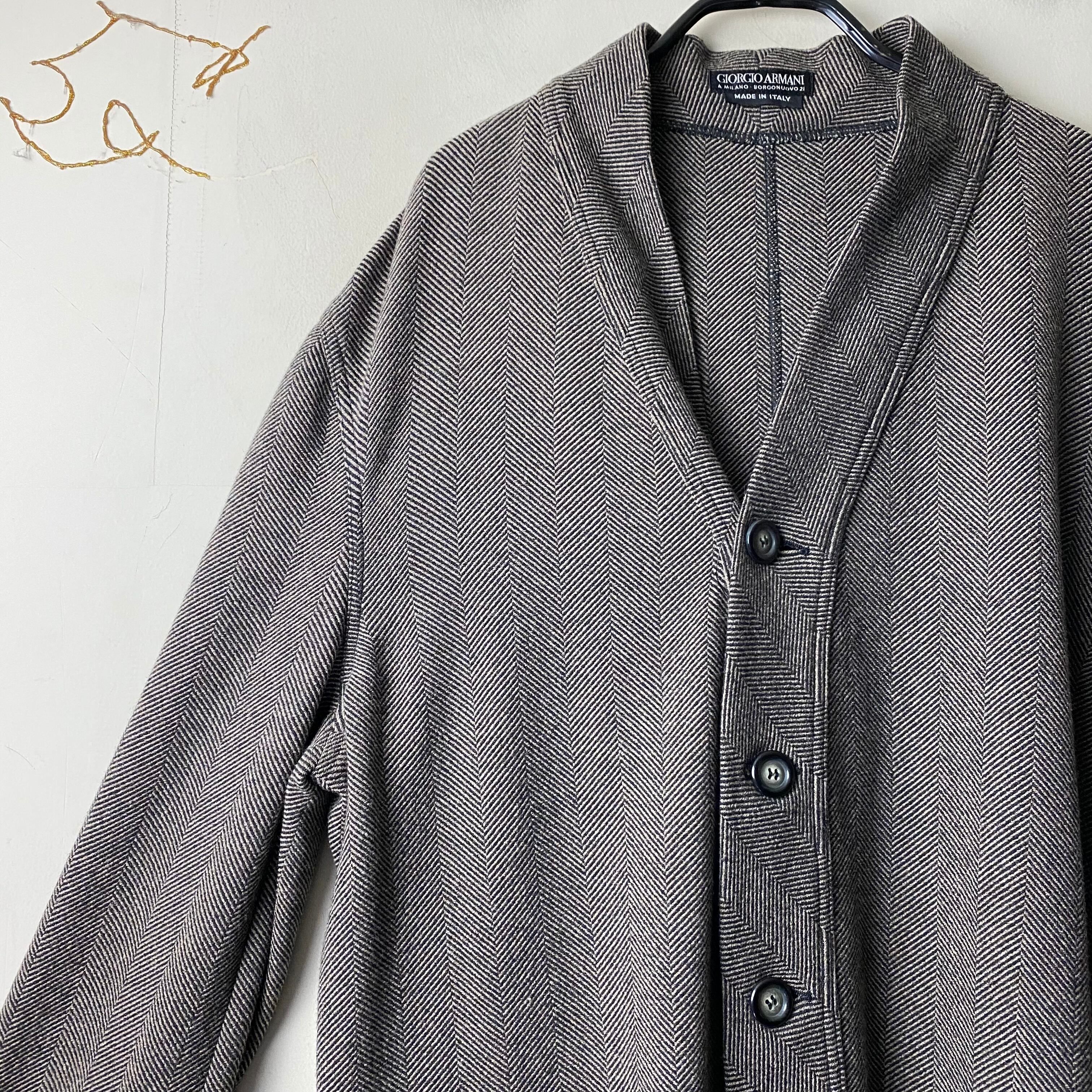 vintage GIORGIO ARMANI herringbone cardigan | NOIR ONLINE