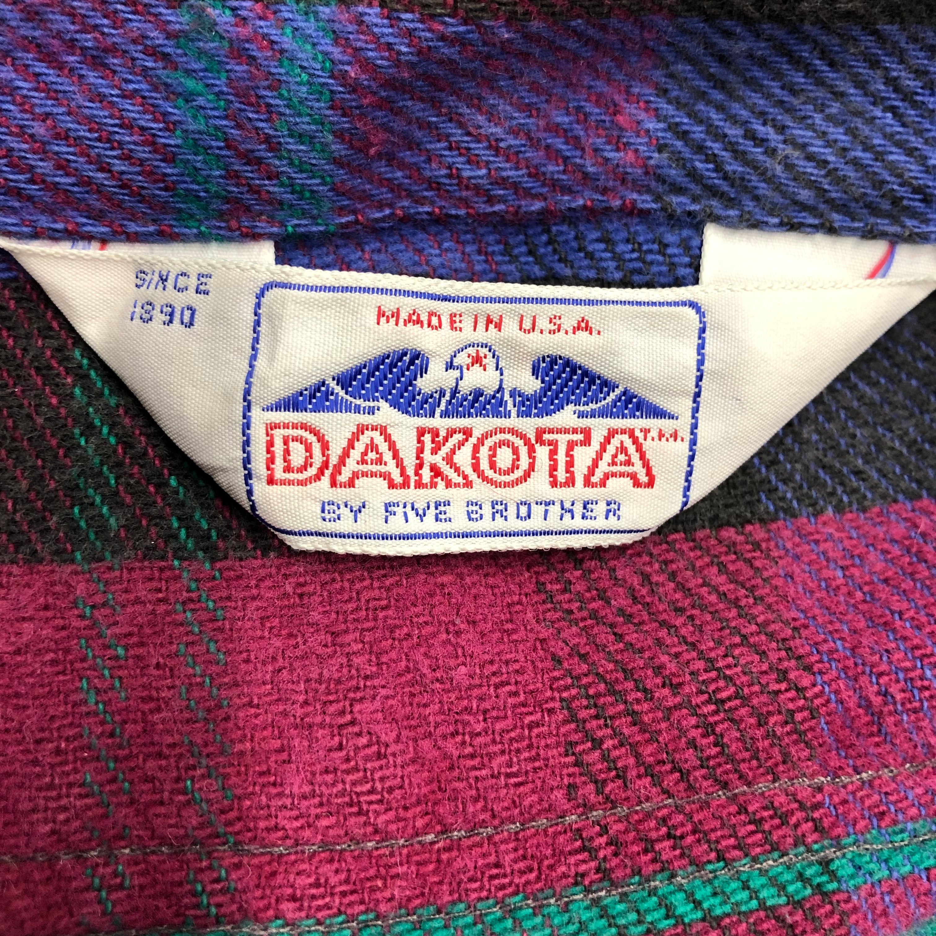 USA製 80-90s DAKOTA ”FIVE BROTHER” L/S HEAVY FLANNEL SHIRTS USA製 80-90s DAKOTA ”FIVE BROTHER” L/S HEAVY FLANNEL SHIRTS